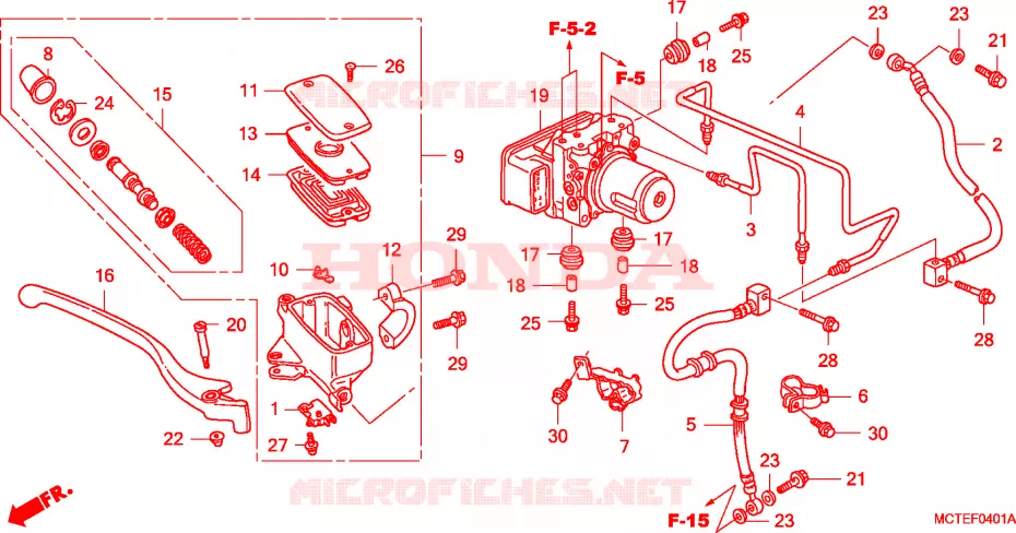 VOORREM HOOFDCILINDER(FJS600A) Honda SCOOTER 600 SILVERWING 2008  FJS600A6