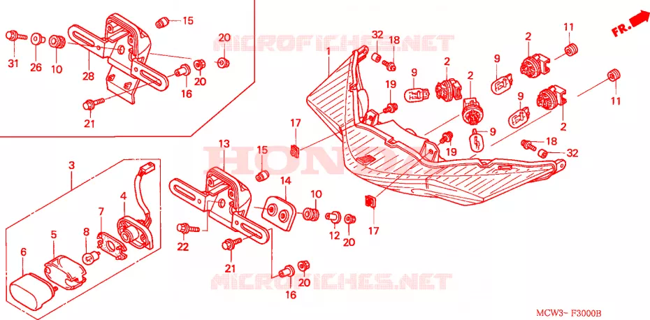 ACHTER COMBINATIE LICHT (CM,U) Honda MOTO 800 VFR 2005  VFR8005