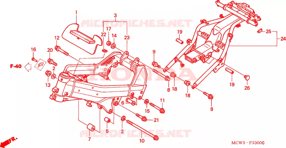 FRAME CHASSIS Honda MOTO 800 VFR 2004  VFR8004