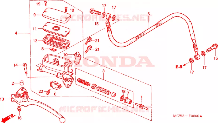 KOPPELING HOOFDCILINDER Honda MOTO 800 VFR 2002  VFR8002