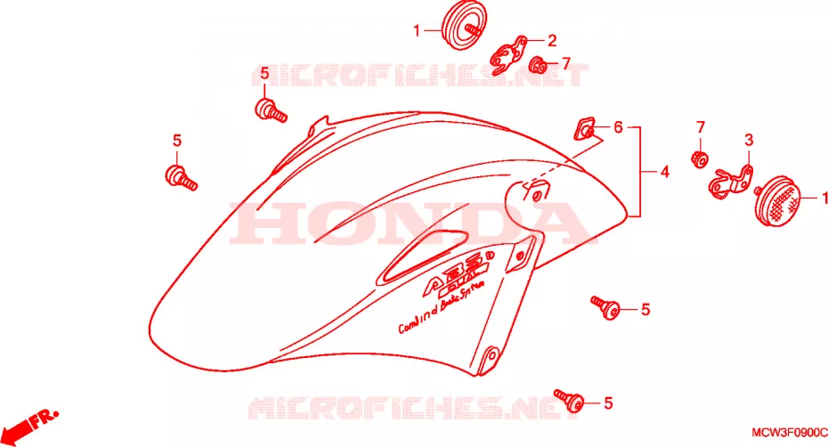 VOOR STROOMLIJNKAP Honda MOTO 800 VFR 2004  VFR800A2