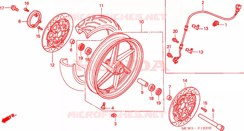 VOOR WIEL Honda MOTO 800 VFR 2003  VFR8003