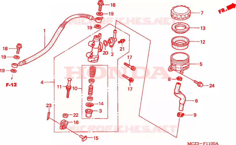 A., REM HOOFD CILINDER Honda MOTO 900 HORNET 2003  CB900F3_A
