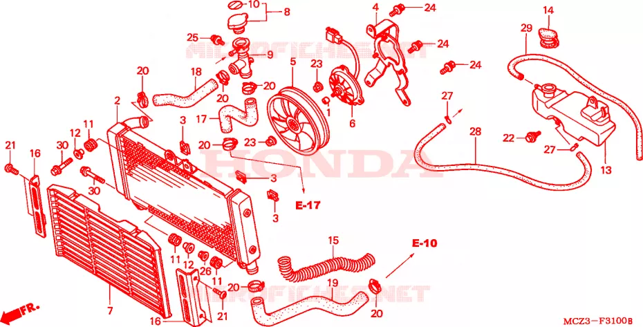 RADIATOR Honda MOTO 900 HORNET 2005  CB900F4