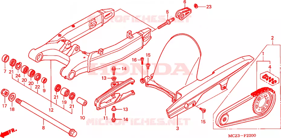 ZWAAI-ARM Honda MOTO 900 HORNET 2007  CB900F7
