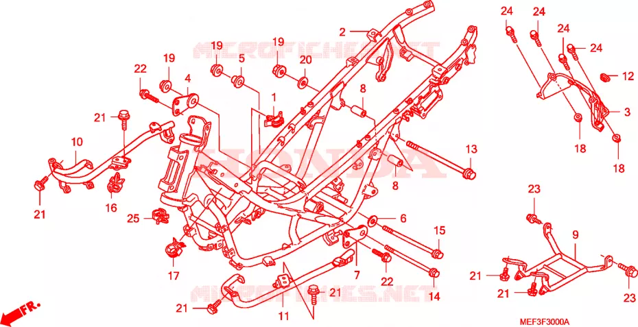FRAME CHASSIS Honda SCOOTER 400 SILVERWING 2015  FJS400D9