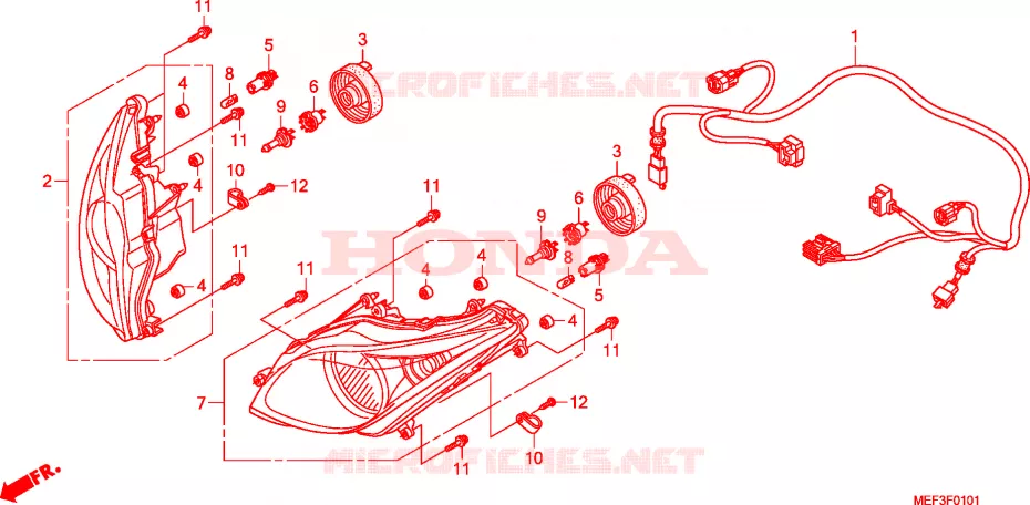 KOPLAMP(FJS400D9/FJS400A) Honda SCOOTER 400 SILVERWING 2010  FJS400D9