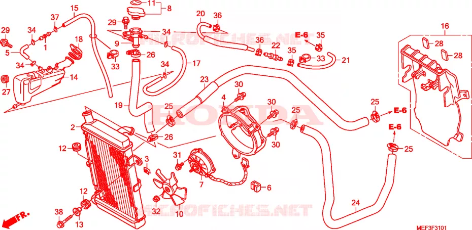 RADIATEUR(FJS400D9/FJS400A) Honda SCOOTER 400 SILVERWING 2012  FJS400D9