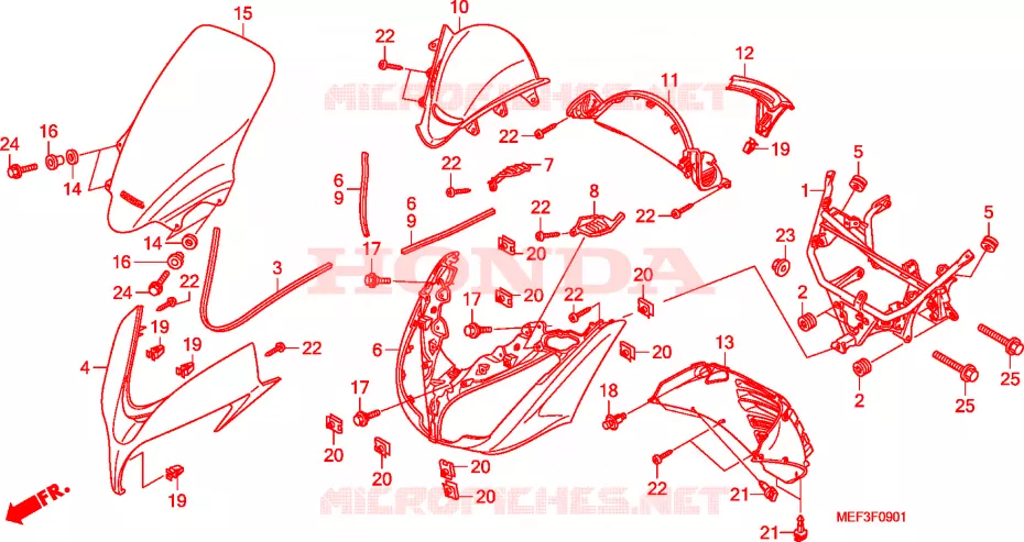 VOOR AFDEKKING(FJS400D9/FJS400A) Honda SCOOTER 400 SILVERWING 2015  FJS400D9
