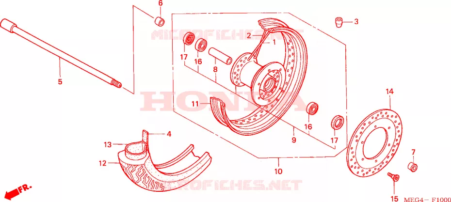 VOOR WIEL Honda MOTO 750 SHADOW 2005  VT750CA5