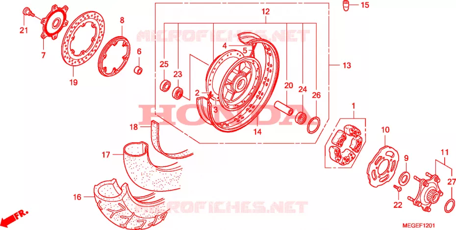 VOOR REMKLAUW(VT750C2S/VT750CS) Honda MOTO 750 SHADOW 2011  VT750CSB