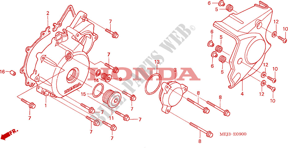 LINKS KRUKAS AFDEKKING voor Honda CB 1300 TWO TONE 2003