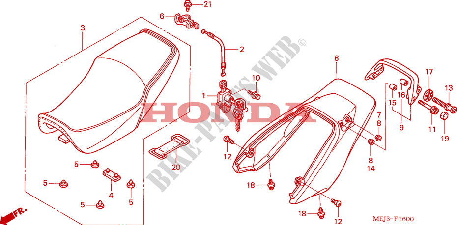 ZITTING/ACHTER KAP voor Honda CB 1300 BI COULEUR 2004