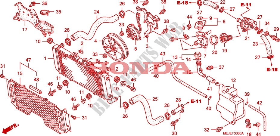 RADIATEUR  voor Honda CB 1300 S FAIRING 2007