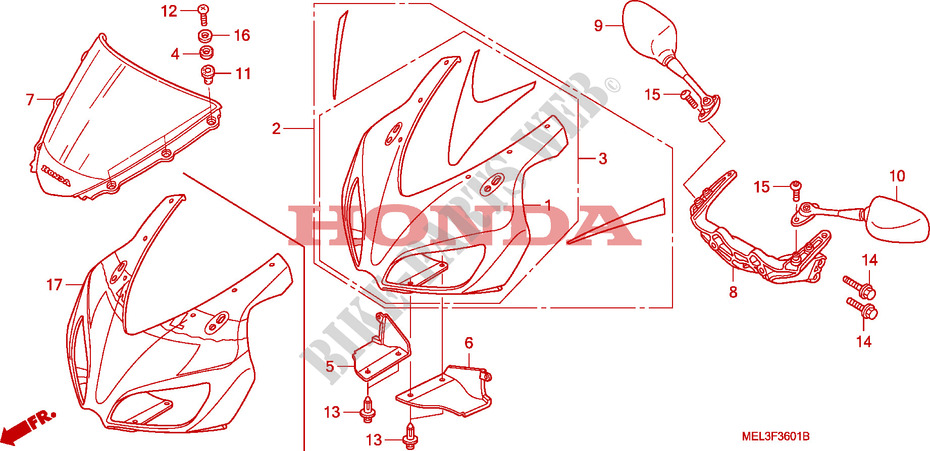 BOVEN KAP  voor Honda CBR 1000 RR FIREBLADE 2006