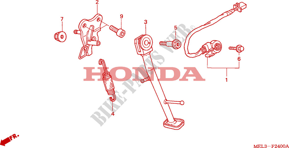STANDAARD voor Honda CBR 1000 RR FIREBLADE 2004