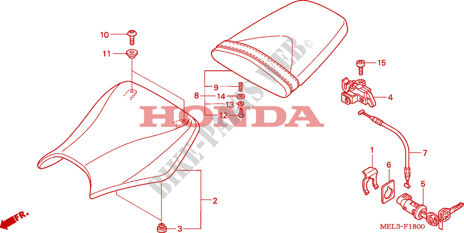 ZITTING voor Honda CBR 1000 RR FIREBLADE REPSOL 2007