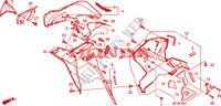 ONDER KAP(R.)(CBR600RR9,A,B/RA9,A,B) voor Honda CBR 600 RR ABS GREY ORANGE 2011