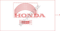 KIT WIEL STICKERS voor Honda CBR 1000 RR FIREBLADE ABS NOIRE 2011