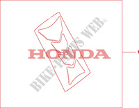 TANK PAD HRC LOGO voor Honda CBR 1000 RR FIREBLADE ABS 2010