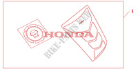 TANKPAD / FUEL LID COVER voor Honda CBR 1000 RR FIREBLADE ABS BLACK 2011