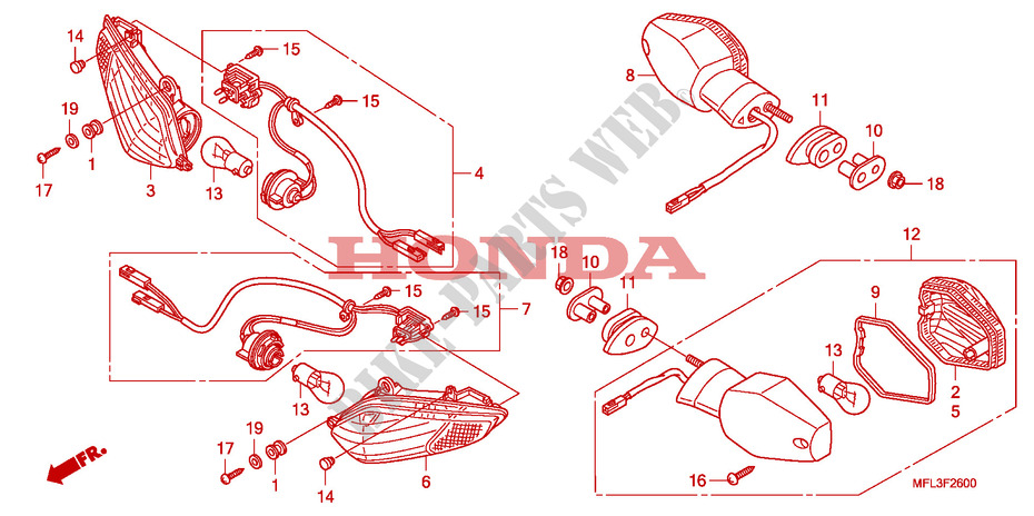KNIPPERLICHT(CBR1000RR8) voor Honda CBR 1000 RR FIREBLADE 2008
