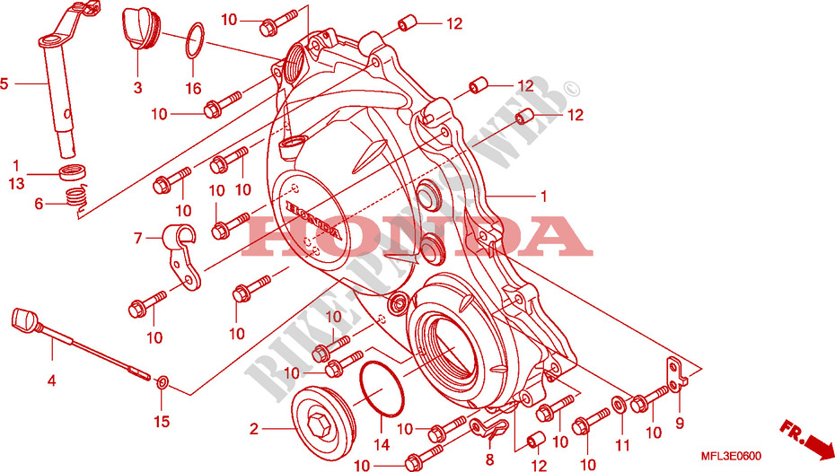RECHTS KRUKAS AFDEKKING voor Honda CBR 1000 RR FIREBLADE 2008