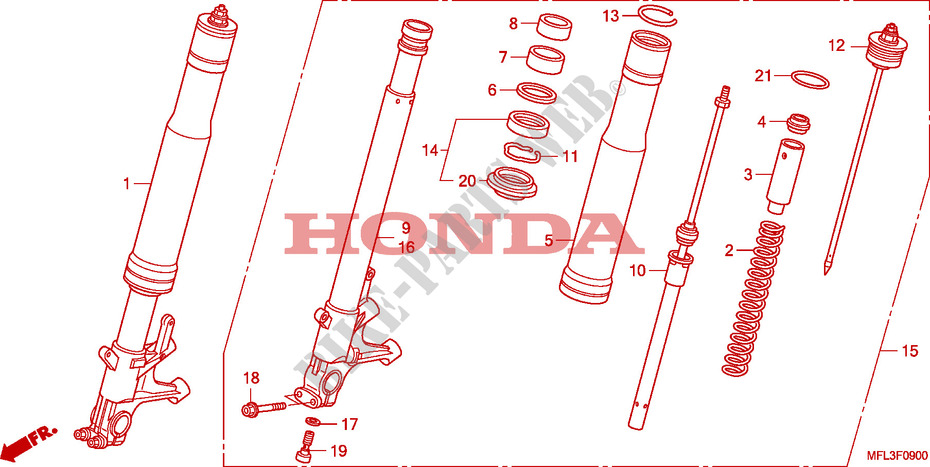 VOOR VORK voor Honda CBR 1000 RR FIREBLADE 2008