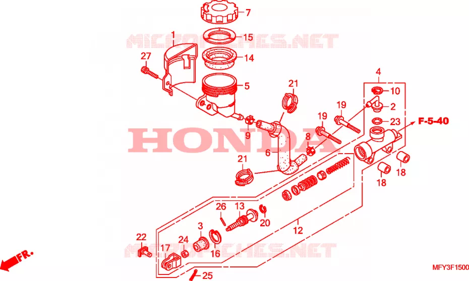 A., REM HOOFD CILINDER Honda MOTO 1300 VT 2011  VT1300CSAB