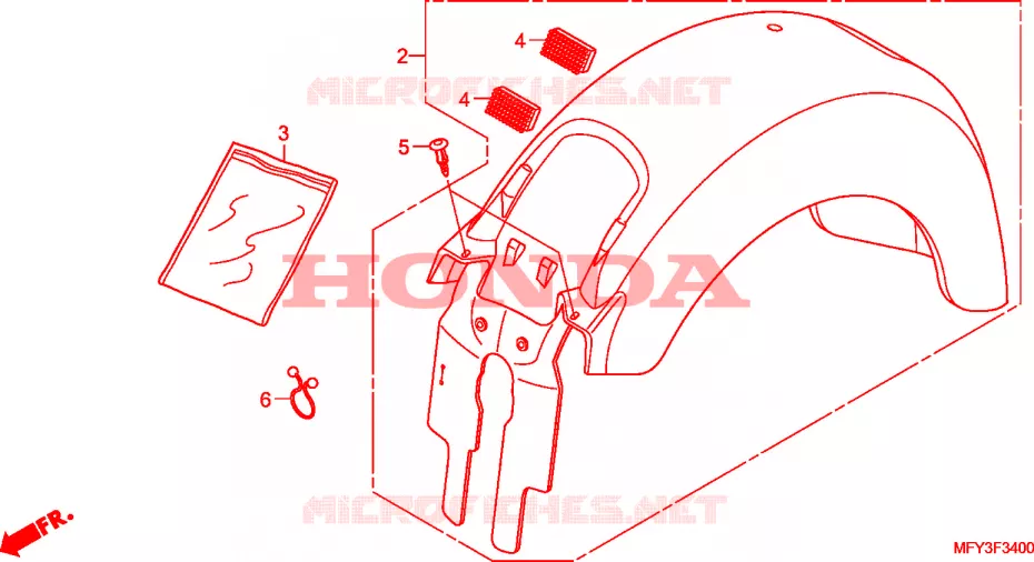 ACHTER STROOMLIJNKAP(VT1300CR/CRA) Honda MOTO 1300 VT 2011  VT1300CRB