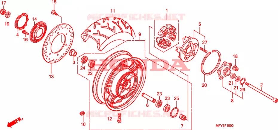 ACHTER WIEL Honda MOTO 1300 VT 2010  VT1300CRAA_U