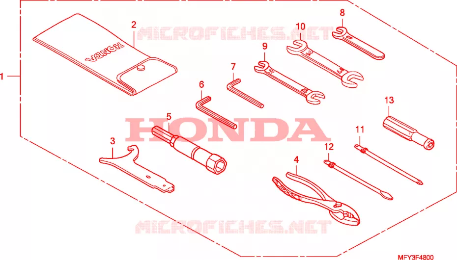 GEREEDSCHAP Honda MOTO 1300 VT 2010  VT1300CRAA_U