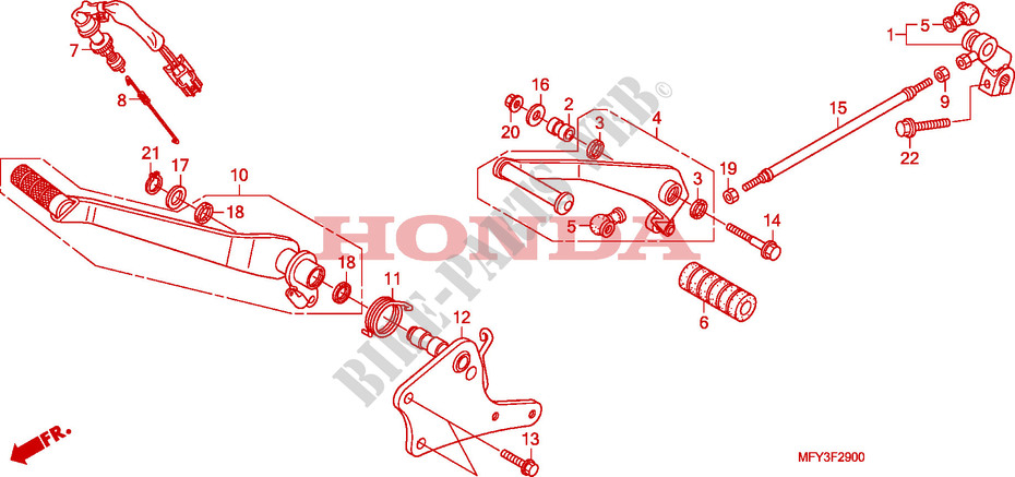 PEDAAL voor Honda VT 1300 STATELINE 2011