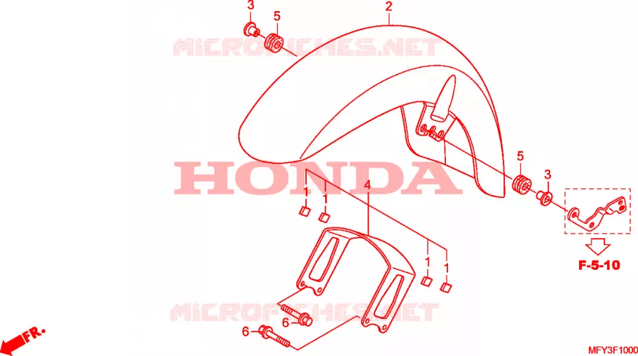 VOOR STROOMLIJNKAP(VT1300CR/CRA) Honda MOTO 1300 VT 2010  VT1300CRAA