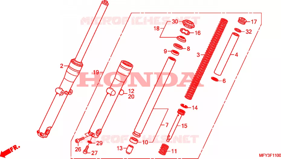 VOOR VORK Honda MOTO 1300 VT 2010  VT1300CRAA