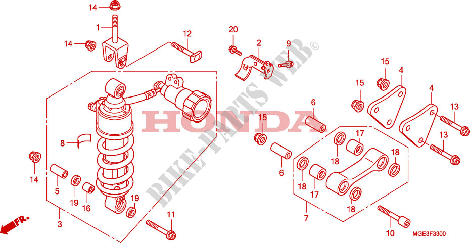 ACHTER KUSSEN voor Honda VFR 1200 F 2010
