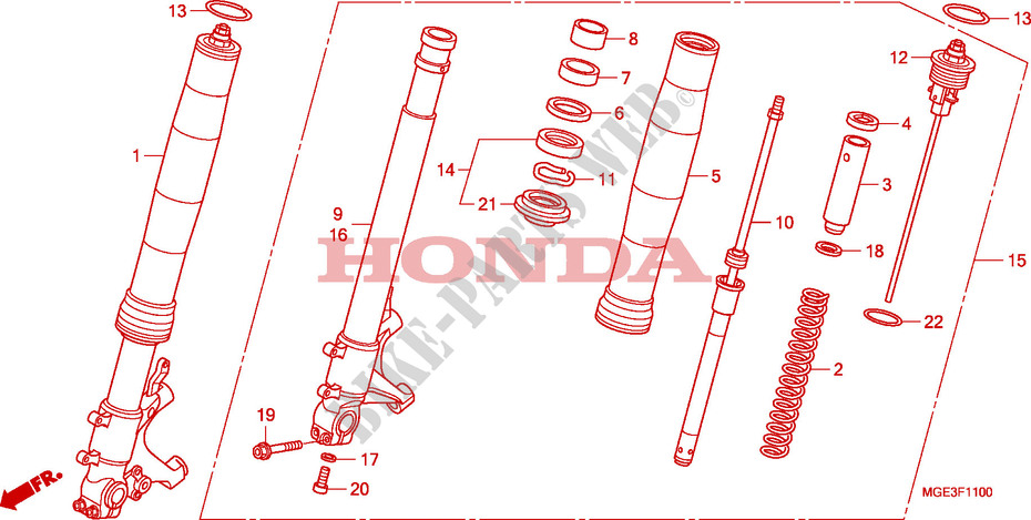 VOOR VORK voor Honda VFR 1200 F 2010