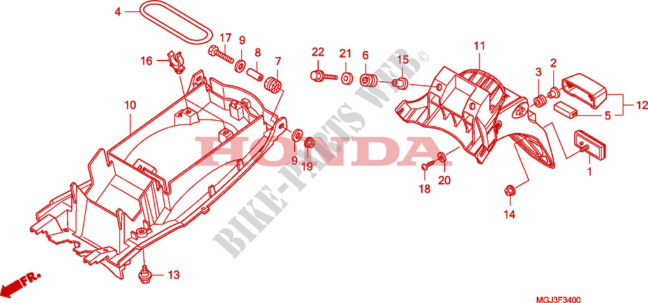 ACHTER STROOMLIJNKAP voor Honda CBF 1000 F 2010