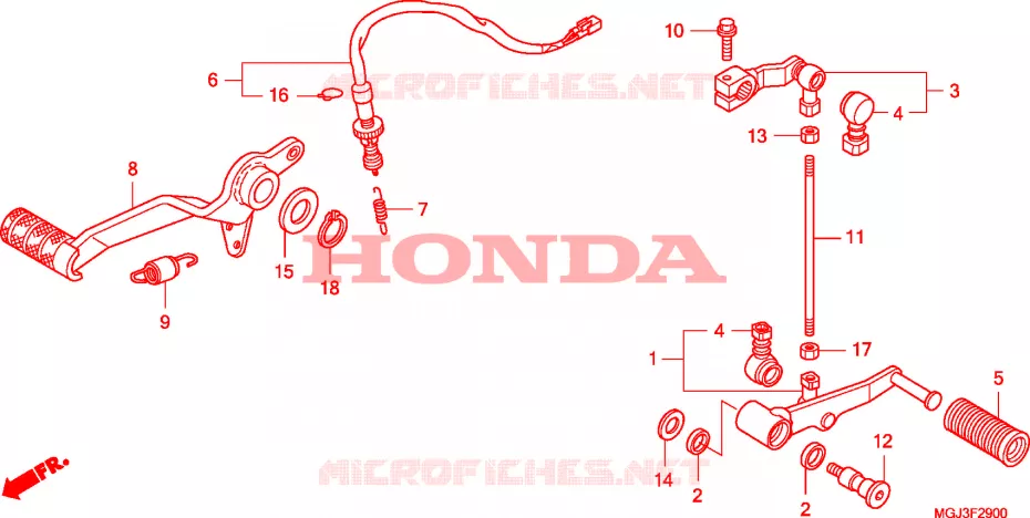 PEDAAL Honda MOTO 1000 CBF 2010  CBF1000FSA