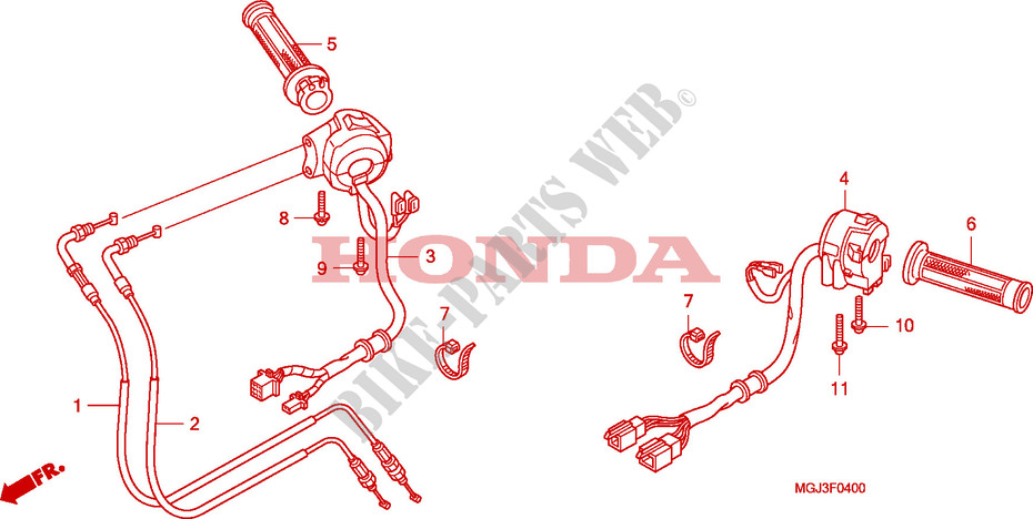 SCHAKELAAR/KABEL voor Honda CBF 1000 F 2010