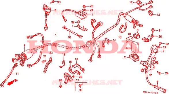 BEDRADINGSBUNDEL Honda MOTO 600 XR 1987  XR600RH
