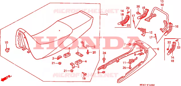ZITTING/ACHTER KAP Honda MOTO 500 XBR 1987  XBR500SH