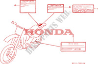WAARSCHUWINGSLABEL voor Honda CR 500 1997