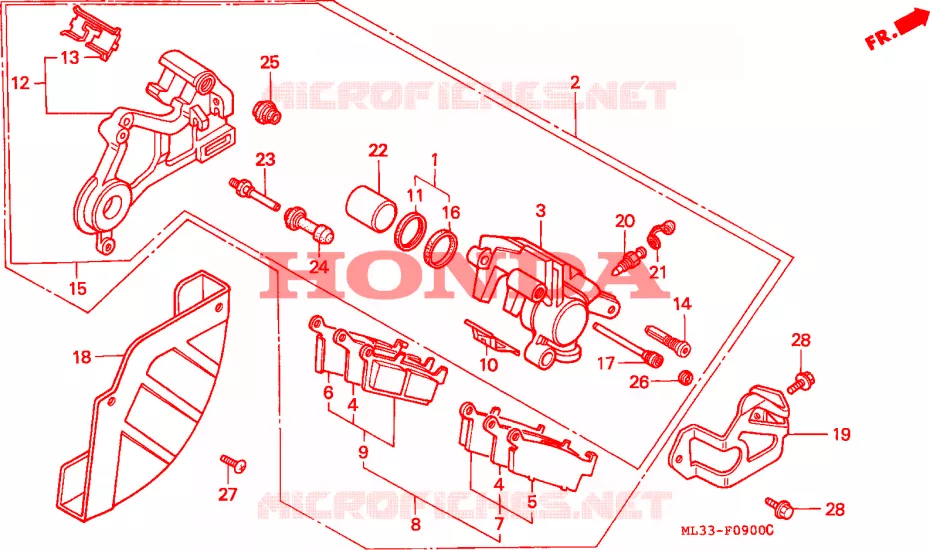 ACHTER REMKLAUW Honda MOTO 500 CR 1994  CR500RR