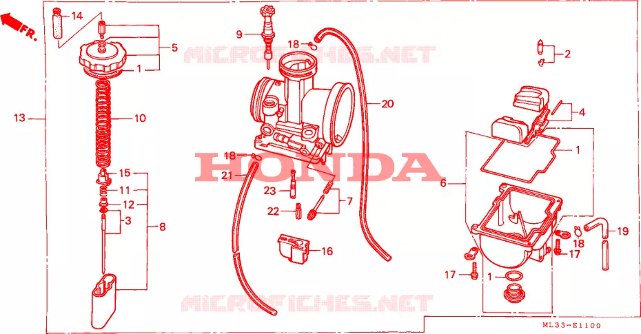 CARBURATEUR Honda MOTO 500 CR 1996  CR500RT