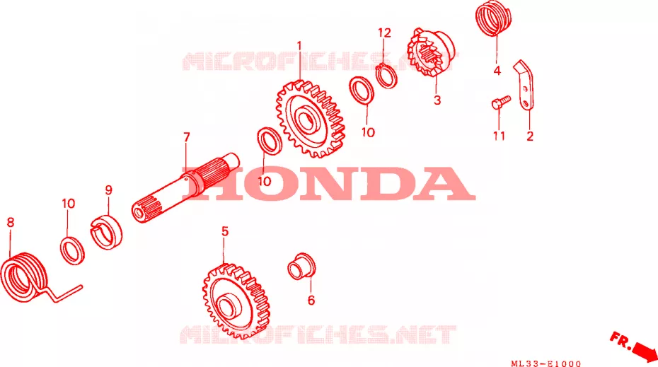 KICKSTARTER SPIL Honda MOTO 500 CR 1995  CR500RS