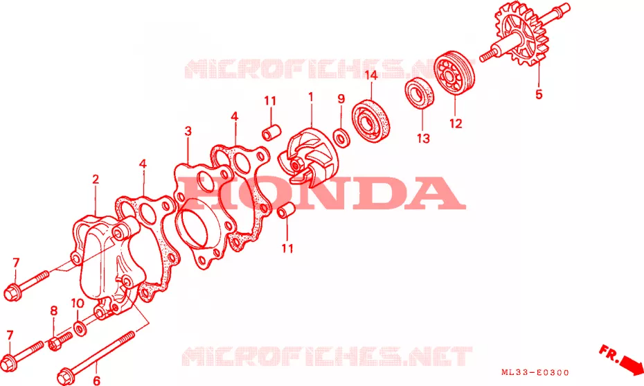 WATERPOMP Honda MOTO 500 CR 1994  CR500RR