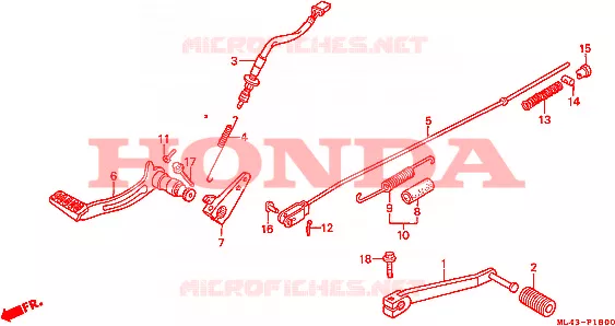 PEDAAL Honda MOTO 450 CB 1989  CB450SJ