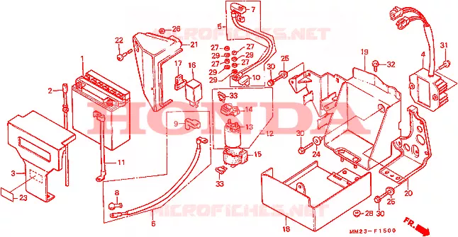ACCU Honda MOTO 450 REBEL 1987  CMX450CH