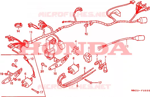 BEDRADINGSBUNDEL/ ONTSTEKINGSSPOEL Honda MOTO 450 CM 1987  CMX450CH